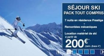 Bon plan Ski : 8 jours au ski avec hébergement, matériel et remontées à partir de 200 euros / personne