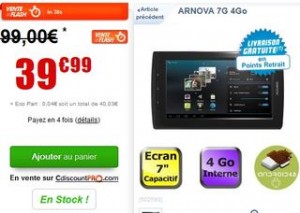 tablette Arnova moins de 40 euros