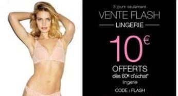 Lingerie Etam : 10 euros de réduction pour 60 euros d’achats