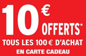 Darty 10 euros offerts en carte cadeau tous les 100 euros d’achat