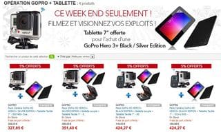 4 packs GoPro Hero 3 plus Tablette gratuite