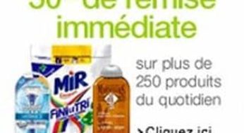 50% de remise sur la lessive, shampoing, couches, entretien, soins et animalerie (250 articles) sur Amazon