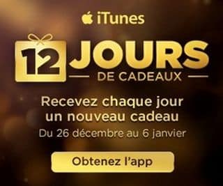 Application 12 jours de cadeaux iTunes
