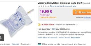 Boite de 2 Ethylotest Chimique Visiomed