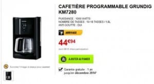 Cafetiere Grundig KM 7280  a moins de 45 euros