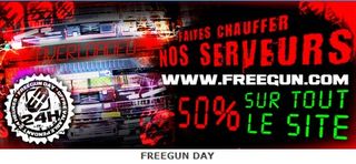 Tout le site Freegun à moitié prix 