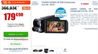 PROMO Camescope numerique HD Canon Legria HFR36