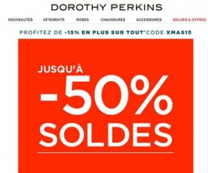 SOLDES jusqu’à moins 50% + 15% supplémentaires chez Dorothy Perkins (code promo)