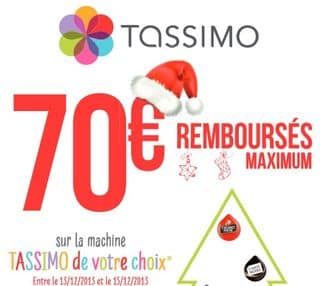 Cafetière à dosettes TASSIMO 100% remboursée le 13,14 et 15 decembre