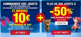 bon plan jouet moitie prix Auchan