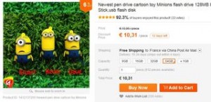 cle USB 64Go Minions Rush a 10 euros