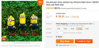 cle USB 64Go Minions Rush a 10 euros