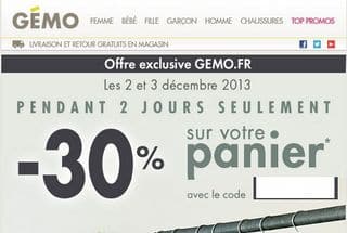 code promo Gemo sur tout