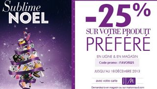 Code promo 25% de remise immédiate chez Marionnaud 