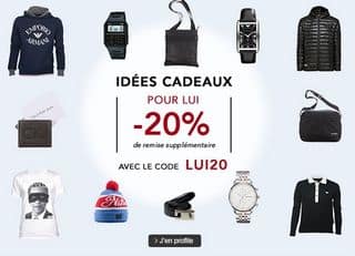 Moins 20% sur plus 500 idées cadeaux hommes