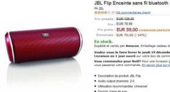 Vente flash enceinte sans fil bluetooth JBL Flip à 59 euros port inclus (70-120 euros ailleurs)