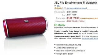 enceinte sans fil bluetooth JBL Flip à 59 euros 