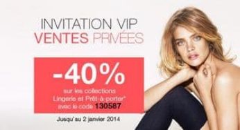 40% de remise immédiate Etam lingerie & Prêt à porter (code promo)