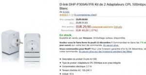 lot de deux adaptateurs CPL 500 mbps avec prise D-Link