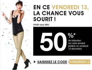 Moins 50% sur votre article préféré chez Kiabi (uniquement aujourd’hui)