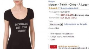 10 euros le T-shirt femme Morgan