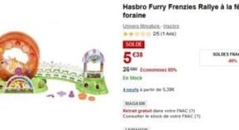 5 euros le jouet rally à la Fête Foraine Furry Frenzies au lieu de plus de 25 euros