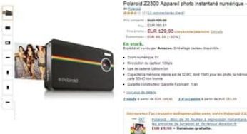 Appareil photo instantané numérique Polaroid Z2300 à 129,90 au lieu d’environ 199 euros