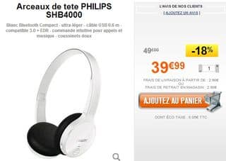 Arceaux de tete PHILIPS SHB4000