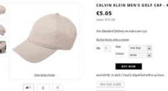 Casquette Calvin Klein à moins de 5 euros