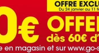 Dernière démarque Go Sport (10 euros offerts pour 60 euros achat et livraison gratuite)