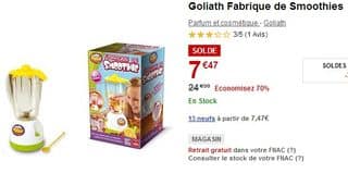 La fabrique de Smoothies pour enfants Goliath à 7,47 euro au lieu de plus de 20 euros. 