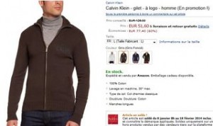 Gilet homme Calvin Klein en soldes