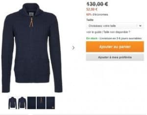 Gilet homme Lee 52 euros au lieu de 130 euros