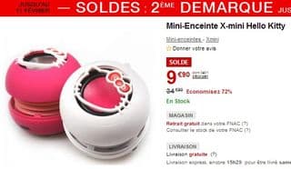 Mini-Enceinte Hello Kitty X-mini a moins de 10 euros