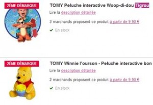 Moins de 10 euros la peluche interactive Tigrou ou Winnie de TOMY