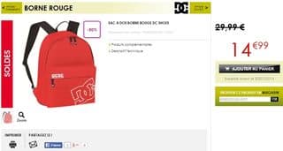 Moins de 15 euro le sac a dos DC SHOES