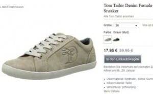 Moins de 18 euros les baskets Tom Tailor femme