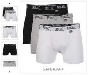 Moins de 6 euros les 3 boxers Everlast