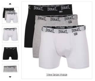 Moins de 6 euros les 3 boxers Everlast (taille L) / et autres offres