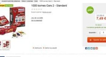 Moins de 8 euros le jeu 1000 bornes Cars 2