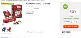 Moins de 8 euros le jeu 1000 bornes Cars 2 