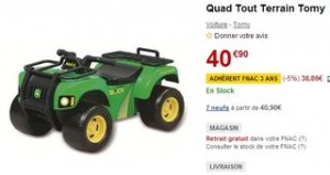 Quad Tout Terrain Tomy moins cher 