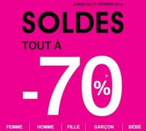 Une autre enseigne compte bien se débarrasser de tout son stocks d’articles en Soldes, c’est Kiabi qui dès aujourd’hui a appliqué une remise de 70% sur tous les soldes ! Pour ne pas rater les meilleures  pièces et affaires ne trainez pas trop, car avec 70% sur tous !  Les soldes chez Kiabi ne vont surement pas durer longtemps.  Voir les soldes Kiabi Bon plan soldes Kiabi 2014 