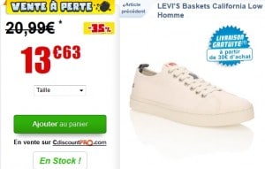 basket levis moins de 14 euros