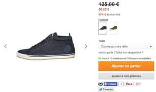 40 euros les baskets montantes homme Diesel cuir au lieu de 125 euros (du 41 au 45)