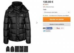 doudoune Adidas Performance a 57 euros