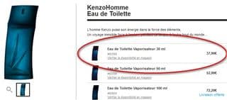 eau de toilette Kenzohomme 30ml sephora