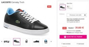 les baskets LACOSTE Carnaby Tech a 31 euros