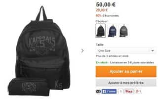 sac à dos Kaporal à 20 euros