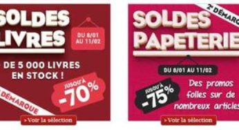 Deuxième démarque sur les Livres et la Papeterie (jusqu’à -75% / livraison gratuite dès 10€)